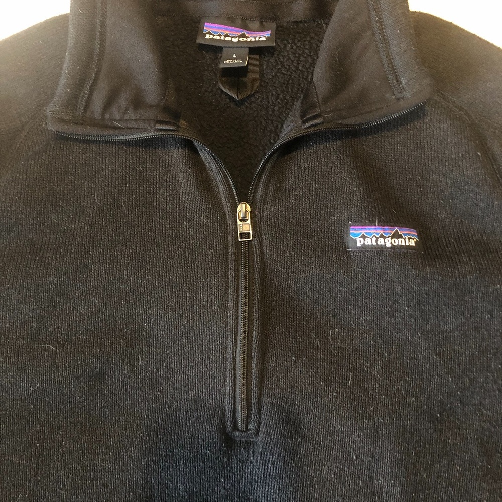 Patagonia Black Quarter Zip Better Sweater, Women's Large